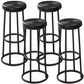 Industrial Armless Backless Counter Stool Steel Cashier Bar Stool with Pedal Black 4 Piece Set Bar Stool(31"H) Clearhalo 'Bar Furniture' 'Bar Stools' 'bar_stools' 'furn' 'furn_bar_stools' 'furniture_bar_stools' 'Kitchen & Dining Furniture' 'kitchen&dining_furn' 'kitchen' 'kitchen_furn' Furniture' 4452847