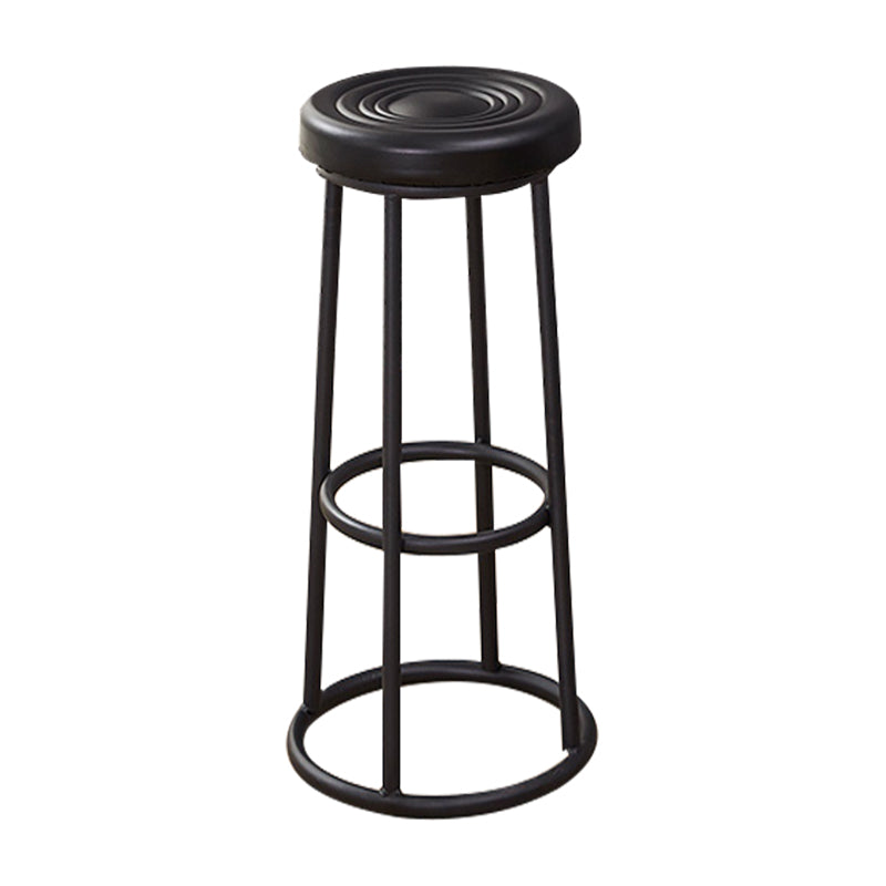 Industrial Armless Backless Counter Stool Steel Cashier Bar Stool with Pedal Black 1 Piece Bar Stool(31"H) Clearhalo 'Bar Furniture' 'Bar Stools' 'bar_stools' 'furn' 'furn_bar_stools' 'furniture_bar_stools' 'Kitchen & Dining Furniture' 'kitchen&dining_furn' 'kitchen' 'kitchen_furn' Furniture' 4452849
