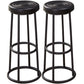 Industrial Armless Backless Counter Stool Steel Cashier Bar Stool with Pedal Black 2 Piece Set Bar Stool(31"H) Clearhalo 'Bar Furniture' 'Bar Stools' 'bar_stools' 'furn' 'furn_bar_stools' 'furniture_bar_stools' 'Kitchen & Dining Furniture' 'kitchen&dining_furn' 'kitchen' 'kitchen_furn' Furniture' 4452852