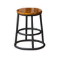 Industrial Armless Backless Counter Stool Steel Cashier Bar Stool with Pedal Walnut 1 Piece Short Stool(18"H) Clearhalo 'Bar Furniture' 'Bar Stools' 'bar_stools' 'furn' 'furn_bar_stools' 'furniture_bar_stools' 'Kitchen & Dining Furniture' 'kitchen&dining_furn' 'kitchen' 'kitchen_furn' Furniture' 4452856