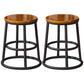 Industrial Armless Backless Counter Stool Steel Cashier Bar Stool with Pedal Walnut 2 Piece Set Short Stool(18"H) Clearhalo 'Bar Furniture' 'Bar Stools' 'bar_stools' 'furn' 'furn_bar_stools' 'furniture_bar_stools' 'Kitchen & Dining Furniture' 'kitchen&dining_furn' 'kitchen' 'kitchen_furn' Furniture' 4452857