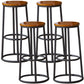 Industrial Armless Backless Counter Stool Steel Cashier Bar Stool with Pedal Walnut 4 Piece Set Bar Stool (28" H) Clearhalo 'Bar Furniture' 'Bar Stools' 'bar_stools' 'furn' 'furn_bar_stools' 'furniture_bar_stools' 'Kitchen & Dining Furniture' 'kitchen&dining_furn' 'kitchen' 'kitchen_furn' Furniture' 4452861