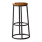 Industrial Armless Backless Counter Stool Steel Cashier Bar Stool with Pedal Walnut 1 Piece Bar Stool (28" H) Clearhalo 'Bar Furniture' 'Bar Stools' 'bar_stools' 'furn' 'furn_bar_stools' 'furniture_bar_stools' 'Kitchen & Dining Furniture' 'kitchen&dining_furn' 'kitchen' 'kitchen_furn' Furniture' 4452862