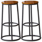 Industrial Armless Backless Counter Stool Steel Cashier Bar Stool with Pedal Walnut 2 Piece Set Bar Stool (28" H) Clearhalo 'Bar Furniture' 'Bar Stools' 'bar_stools' 'furn' 'furn_bar_stools' 'furniture_bar_stools' 'Kitchen & Dining Furniture' 'kitchen&dining_furn' 'kitchen' 'kitchen_furn' Furniture' 4452863
