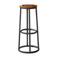 Industrial Armless Backless Counter Stool Steel Cashier Bar Stool with Pedal Walnut 1 Piece Bar Stool(31"H) Clearhalo 'Bar Furniture' 'Bar Stools' 'bar_stools' 'furn' 'furn_bar_stools' 'furniture_bar_stools' 'Kitchen & Dining Furniture' 'kitchen&dining_furn' 'kitchen' 'kitchen_furn' Furniture' 4452865