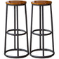 Industrial Armless Backless Counter Stool Steel Cashier Bar Stool with Pedal Walnut 2 Piece Set Bar Stool(31"H) Clearhalo 'Bar Furniture' 'Bar Stools' 'bar_stools' 'furn' 'furn_bar_stools' 'furniture_bar_stools' 'Kitchen & Dining Furniture' 'kitchen&dining_furn' 'kitchen' 'kitchen_furn' Furniture' 4452866