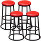 Industrial Armless Backless Counter Stool Steel Cashier Bar Stool with Pedal Red 4 Piece Set Counter Stool (23.5"H) Clearhalo 'Bar Furniture' 'Bar Stools' 'bar_stools' 'furn' 'furn_bar_stools' 'furniture_bar_stools' 'Kitchen & Dining Furniture' 'kitchen&dining_furn' 'kitchen' 'kitchen_furn' Furniture' 4452867