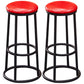 Industrial Armless Backless Counter Stool Steel Cashier Bar Stool with Pedal Red 2 Piece Set Bar Stool (28" H) Clearhalo 'Bar Furniture' 'Bar Stools' 'bar_stools' 'furn' 'furn_bar_stools' 'furniture_bar_stools' 'Kitchen & Dining Furniture' 'kitchen&dining_furn' 'kitchen' 'kitchen_furn' Furniture' 4452872