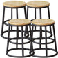 Industrial Armless Backless Counter Stool Steel Cashier Bar Stool with Pedal Natural 4 Piece Set Short Stool(18"H) Clearhalo 'Bar Furniture' 'Bar Stools' 'bar_stools' 'furn' 'furn_bar_stools' 'furniture_bar_stools' 'Kitchen & Dining Furniture' 'kitchen&dining_furn' 'kitchen' 'kitchen_furn' Furniture' 4452873