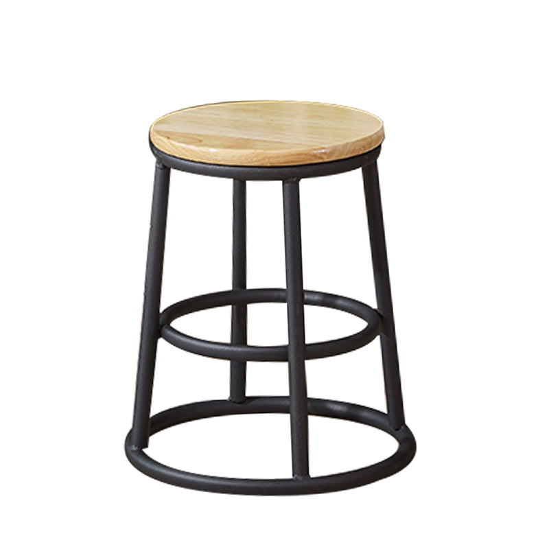 Industrial Armless Backless Counter Stool Steel Cashier Bar Stool with Pedal Natural 1 Piece Short Stool(18"H) Clearhalo 'Bar Furniture' 'Bar Stools' 'bar_stools' 'furn' 'furn_bar_stools' 'furniture_bar_stools' 'Kitchen & Dining Furniture' 'kitchen&dining_furn' 'kitchen' 'kitchen_furn' Furniture' 4452874