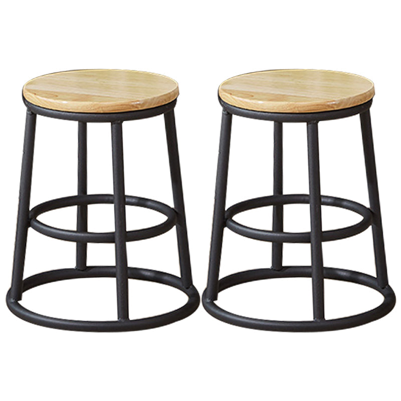 Industrial Armless Backless Counter Stool Steel Cashier Bar Stool with Pedal Natural 2 Piece Set Short Stool(18"H) Clearhalo 'Bar Furniture' 'Bar Stools' 'bar_stools' 'furn' 'furn_bar_stools' 'furniture_bar_stools' 'Kitchen & Dining Furniture' 'kitchen&dining_furn' 'kitchen' 'kitchen_furn' Furniture' 4452875