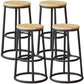 Industrial Armless Backless Counter Stool Steel Cashier Bar Stool with Pedal Natural 4 Piece Set Counter Stool (23.5"H) Clearhalo 'Bar Furniture' 'Bar Stools' 'bar_stools' 'furn' 'furn_bar_stools' 'furniture_bar_stools' 'Kitchen & Dining Furniture' 'kitchen&dining_furn' 'kitchen' 'kitchen_furn' Furniture' 4452876