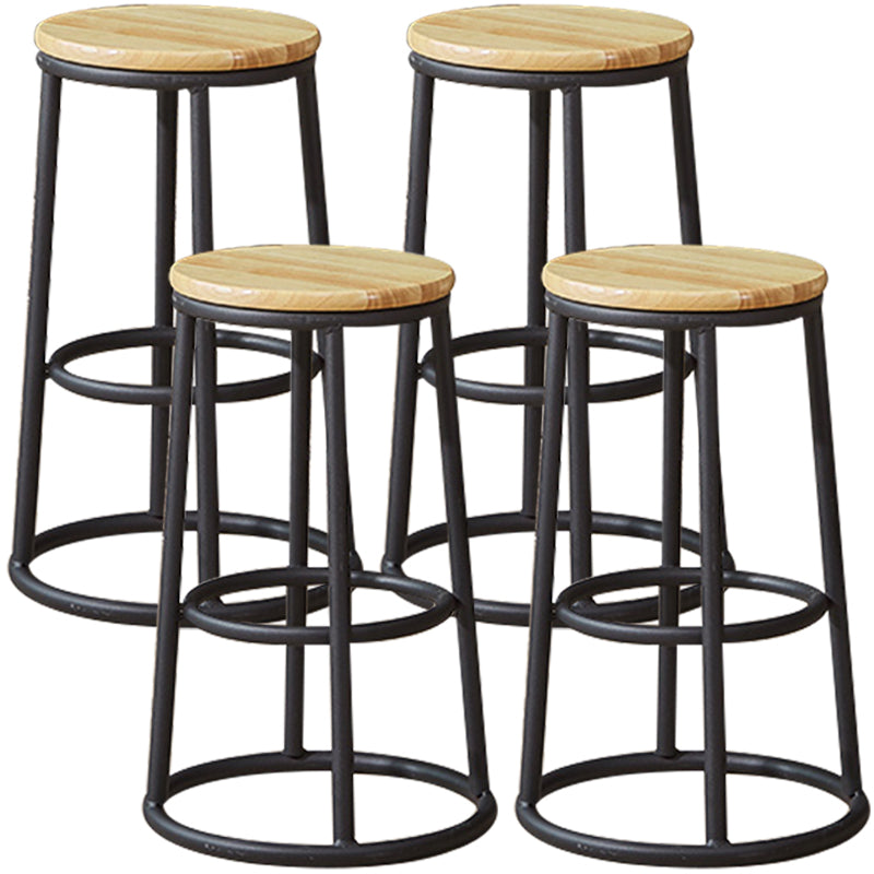Industrial Armless Backless Counter Stool Steel Cashier Bar Stool with Pedal Natural 4 Piece Set Counter Stool (23.5"H) Clearhalo 'Bar Furniture' 'Bar Stools' 'bar_stools' 'furn' 'furn_bar_stools' 'furniture_bar_stools' 'Kitchen & Dining Furniture' 'kitchen&dining_furn' 'kitchen' 'kitchen_furn' Furniture' 4452876