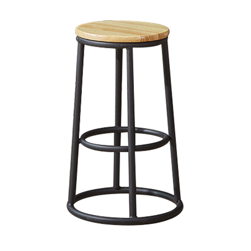 Industrial Armless Backless Counter Stool Steel Cashier Bar Stool with Pedal Natural 1 Piece Counter Stool (23.5"H) Clearhalo 'Bar Furniture' 'Bar Stools' 'bar_stools' 'furn' 'furn_bar_stools' 'furniture_bar_stools' 'Kitchen & Dining Furniture' 'kitchen&dining_furn' 'kitchen' 'kitchen_furn' Furniture' 4452877
