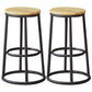 Industrial Armless Backless Counter Stool Steel Cashier Bar Stool with Pedal Natural 2 Piece Set Counter Stool (23.5"H) Clearhalo 'Bar Furniture' 'Bar Stools' 'bar_stools' 'furn' 'furn_bar_stools' 'furniture_bar_stools' 'Kitchen & Dining Furniture' 'kitchen&dining_furn' 'kitchen' 'kitchen_furn' Furniture' 4452878