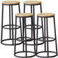 Industrial Armless Backless Counter Stool Steel Cashier Bar Stool with Pedal Natural 4 Piece Set Bar Stool (28" H) Clearhalo 'Bar Furniture' 'Bar Stools' 'bar_stools' 'furn' 'furn_bar_stools' 'furniture_bar_stools' 'Kitchen & Dining Furniture' 'kitchen&dining_furn' 'kitchen' 'kitchen_furn' Furniture' 4452879