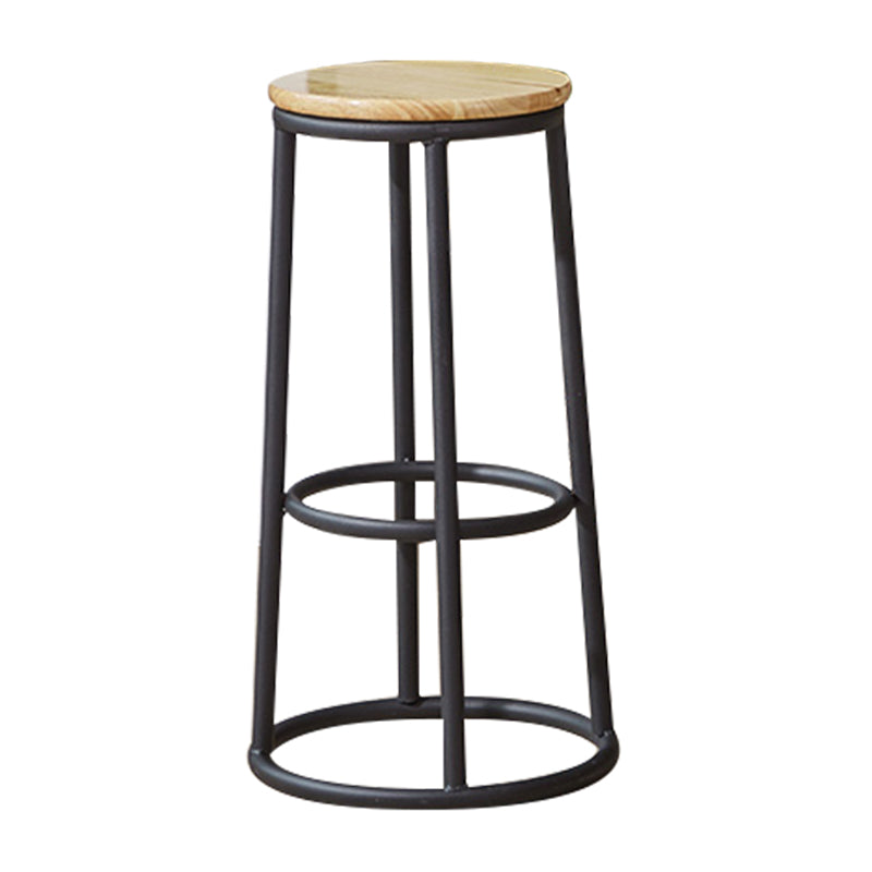 Industrial Armless Backless Counter Stool Steel Cashier Bar Stool with Pedal Natural 1 Piece Bar Stool (28" H) Clearhalo 'Bar Furniture' 'Bar Stools' 'bar_stools' 'furn' 'furn_bar_stools' 'furniture_bar_stools' 'Kitchen & Dining Furniture' 'kitchen&dining_furn' 'kitchen' 'kitchen_furn' Furniture' 4452880