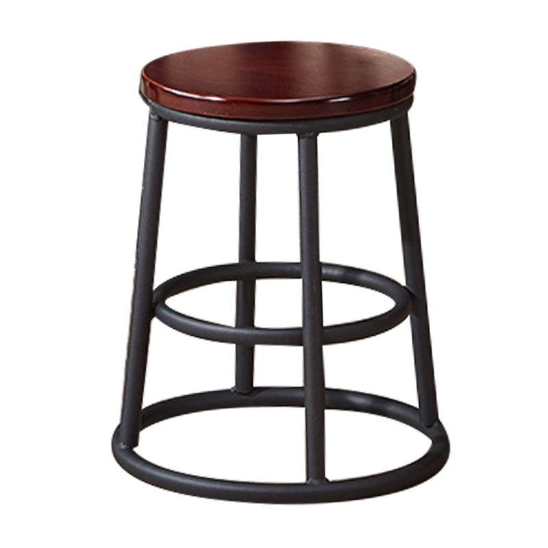 Industrial Armless Backless Counter Stool Steel Cashier Bar Stool with Pedal Crimson 1 Piece Short Stool(18"H) Clearhalo 'Bar Furniture' 'Bar Stools' 'bar_stools' 'furn' 'furn_bar_stools' 'furniture_bar_stools' 'Kitchen & Dining Furniture' 'kitchen&dining_furn' 'kitchen' 'kitchen_furn' Furniture' 4452883