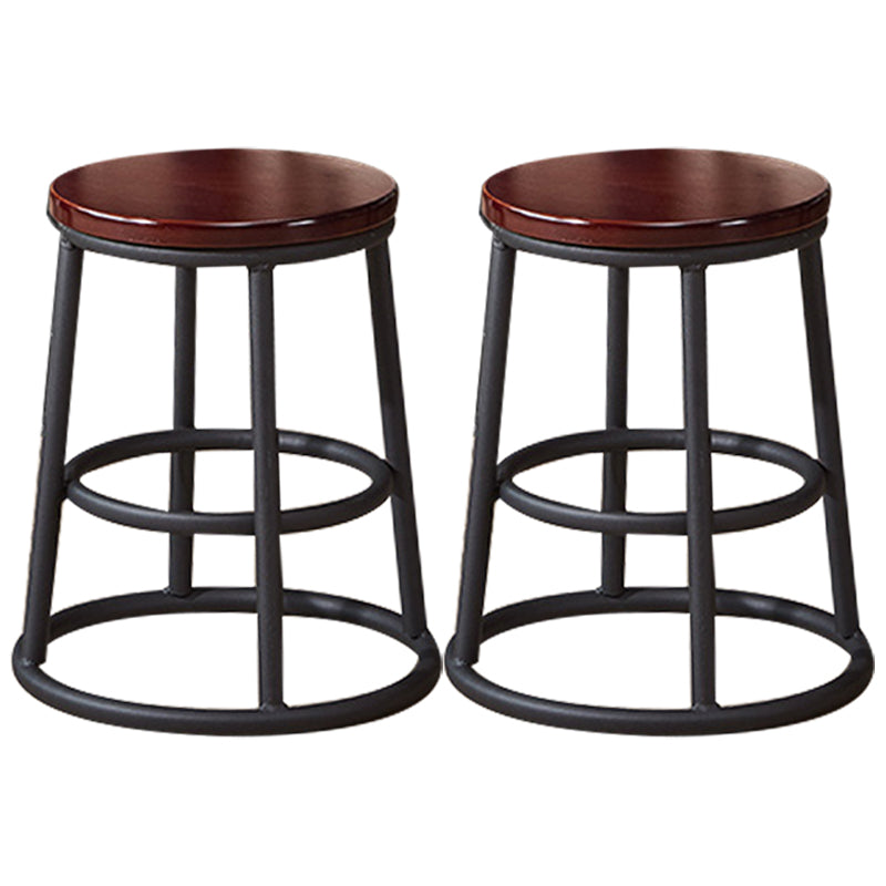 Industrial Armless Backless Counter Stool Steel Cashier Bar Stool with Pedal Crimson 2 Piece Set Short Stool(18"H) Clearhalo 'Bar Furniture' 'Bar Stools' 'bar_stools' 'furn' 'furn_bar_stools' 'furniture_bar_stools' 'Kitchen & Dining Furniture' 'kitchen&dining_furn' 'kitchen' 'kitchen_furn' Furniture' 4452884