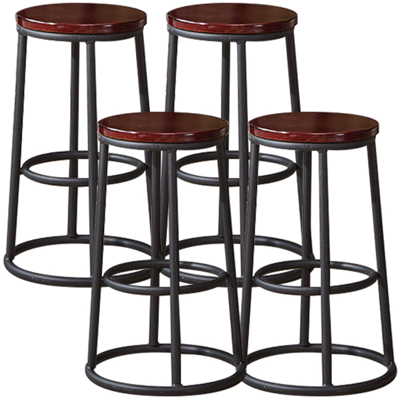 Industrial Armless Backless Counter Stool Steel Cashier Bar Stool with Pedal Crimson 4 Piece Set Counter Stool (23.5"H) Clearhalo 'Bar Furniture' 'Bar Stools' 'bar_stools' 'furn' 'furn_bar_stools' 'furniture_bar_stools' 'Kitchen & Dining Furniture' 'kitchen&dining_furn' 'kitchen' 'kitchen_furn' Furniture' 4452885