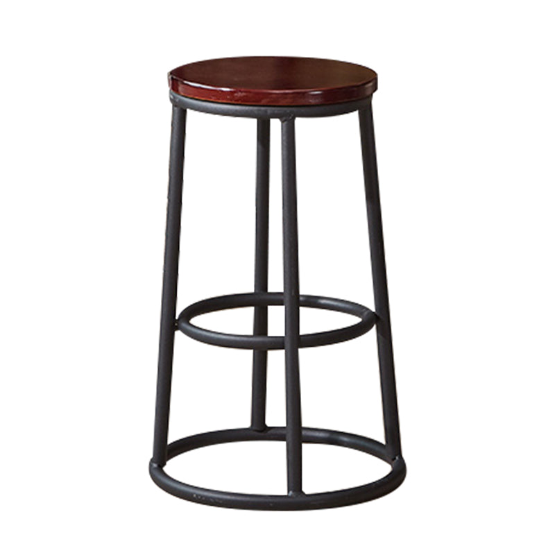 Industrial Armless Backless Counter Stool Steel Cashier Bar Stool with Pedal Crimson 1 Piece Counter Stool (23.5"H) Clearhalo 'Bar Furniture' 'Bar Stools' 'bar_stools' 'furn' 'furn_bar_stools' 'furniture_bar_stools' 'Kitchen & Dining Furniture' 'kitchen&dining_furn' 'kitchen' 'kitchen_furn' Furniture' 4452886