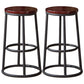 Industrial Armless Backless Counter Stool Steel Cashier Bar Stool with Pedal Crimson 2 Piece Set Counter Stool (23.5"H) Clearhalo 'Bar Furniture' 'Bar Stools' 'bar_stools' 'furn' 'furn_bar_stools' 'furniture_bar_stools' 'Kitchen & Dining Furniture' 'kitchen&dining_furn' 'kitchen' 'kitchen_furn' Furniture' 4452887