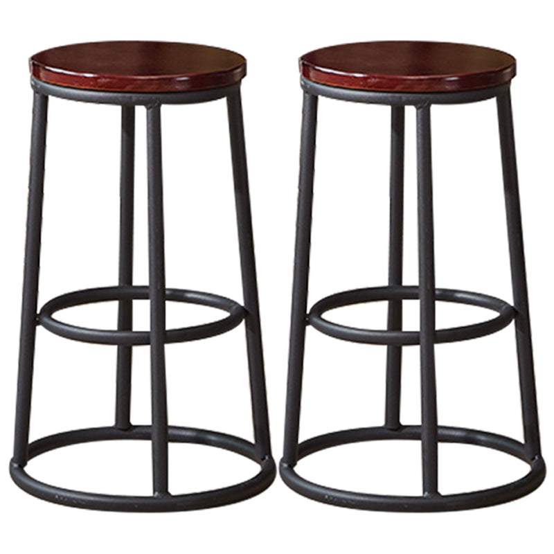 Industrial Armless Backless Counter Stool Steel Cashier Bar Stool with Pedal Crimson 2 Piece Set Counter Stool (23.5"H) Clearhalo 'Bar Furniture' 'Bar Stools' 'bar_stools' 'furn' 'furn_bar_stools' 'furniture_bar_stools' 'Kitchen & Dining Furniture' 'kitchen&dining_furn' 'kitchen' 'kitchen_furn' Furniture' 4452887
