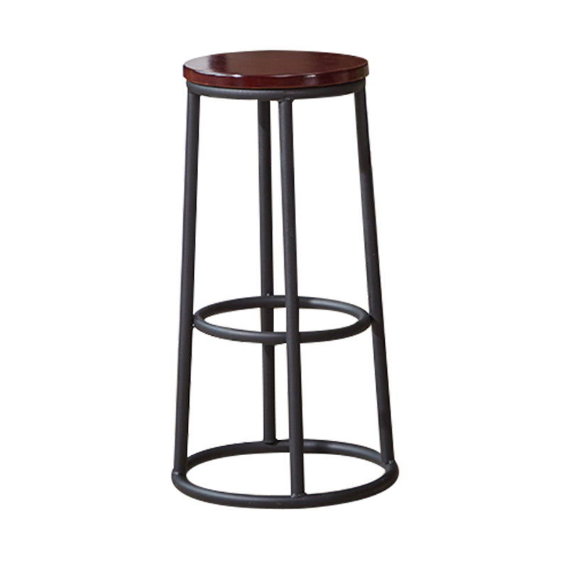 Industrial Armless Backless Counter Stool Steel Cashier Bar Stool with Pedal Crimson 1 Piece Bar Stool (28" H) Clearhalo 'Bar Furniture' 'Bar Stools' 'bar_stools' 'furn' 'furn_bar_stools' 'furniture_bar_stools' 'Kitchen & Dining Furniture' 'kitchen&dining_furn' 'kitchen' 'kitchen_furn' Furniture' 4452889