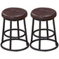 Industrial Armless Backless Counter Stool Steel Cashier Bar Stool with Pedal Brown 2 Piece Set Short Stool(18"H) Clearhalo 'Bar Furniture' 'Bar Stools' 'bar_stools' 'furn' 'furn_bar_stools' 'furniture_bar_stools' 'Kitchen & Dining Furniture' 'kitchen&dining_furn' 'kitchen' 'kitchen_furn' Furniture' 4452893