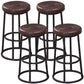 Industrial Armless Backless Counter Stool Steel Cashier Bar Stool with Pedal Brown 4 Piece Set Counter Stool (23.5"H) Clearhalo 'Bar Furniture' 'Bar Stools' 'bar_stools' 'furn' 'furn_bar_stools' 'furniture_bar_stools' 'Kitchen & Dining Furniture' 'kitchen&dining_furn' 'kitchen' 'kitchen_furn' Furniture' 4452894