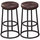 Industrial Armless Backless Counter Stool Steel Cashier Bar Stool with Pedal Brown 2 Piece Set Counter Stool (23.5"H) Clearhalo 'Bar Furniture' 'Bar Stools' 'bar_stools' 'furn' 'furn_bar_stools' 'furniture_bar_stools' 'Kitchen & Dining Furniture' 'kitchen&dining_furn' 'kitchen' 'kitchen_furn' Furniture' 4452896
