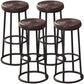 Industrial Armless Backless Counter Stool Steel Cashier Bar Stool with Pedal Brown 4 Piece Set Bar Stool (28" H) Clearhalo 'Bar Furniture' 'Bar Stools' 'bar_stools' 'furn' 'furn_bar_stools' 'furniture_bar_stools' 'Kitchen & Dining Furniture' 'kitchen&dining_furn' 'kitchen' 'kitchen_furn' Furniture' 4452897
