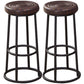 Industrial Armless Backless Counter Stool Steel Cashier Bar Stool with Pedal Brown 2 Piece Set Bar Stool (28" H) Clearhalo 'Bar Furniture' 'Bar Stools' 'bar_stools' 'furn' 'furn_bar_stools' 'furniture_bar_stools' 'Kitchen & Dining Furniture' 'kitchen&dining_furn' 'kitchen' 'kitchen_furn' Furniture' 4452899