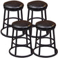 Industrial Armless Backless Counter Stool Steel Cashier Bar Stool with Pedal Gloss Black 4 Piece Set Short Stool(18"H) Clearhalo 'Bar Furniture' 'Bar Stools' 'bar_stools' 'furn' 'furn_bar_stools' 'furniture_bar_stools' 'Kitchen & Dining Furniture' 'kitchen&dining_furn' 'kitchen' 'kitchen_furn' Furniture' 4452900