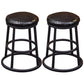 Industrial Armless Backless Counter Stool Steel Cashier Bar Stool with Pedal Gloss Black 2 Piece Set Short Stool(18"H) Clearhalo 'Bar Furniture' 'Bar Stools' 'bar_stools' 'furn' 'furn_bar_stools' 'furniture_bar_stools' 'Kitchen & Dining Furniture' 'kitchen&dining_furn' 'kitchen' 'kitchen_furn' Furniture' 4452902