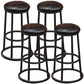 Industrial Armless Backless Counter Stool Steel Cashier Bar Stool with Pedal Gloss Black 4 Piece Set Counter Stool (23.5"H) Clearhalo 'Bar Furniture' 'Bar Stools' 'bar_stools' 'furn' 'furn_bar_stools' 'furniture_bar_stools' 'Kitchen & Dining Furniture' 'kitchen&dining_furn' 'kitchen' 'kitchen_furn' Furniture' 4452903