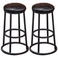 Industrial Armless Backless Counter Stool Steel Cashier Bar Stool with Pedal Gloss Black 2 Piece Set Counter Stool (23.5"H) Clearhalo 'Bar Furniture' 'Bar Stools' 'bar_stools' 'furn' 'furn_bar_stools' 'furniture_bar_stools' 'Kitchen & Dining Furniture' 'kitchen&dining_furn' 'kitchen' 'kitchen_furn' Furniture' 4452905
