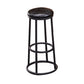 Industrial Armless Backless Counter Stool Steel Cashier Bar Stool with Pedal Gloss Black 1 Piece Bar Stool (28" H) Clearhalo 'Bar Furniture' 'Bar Stools' 'bar_stools' 'furn' 'furn_bar_stools' 'furniture_bar_stools' 'Kitchen & Dining Furniture' 'kitchen&dining_furn' 'kitchen' 'kitchen_furn' Furniture' 4452907