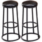 Industrial Armless Backless Counter Stool Steel Cashier Bar Stool with Pedal Gloss Black 2 Piece Set Bar Stool (28" H) Clearhalo 'Bar Furniture' 'Bar Stools' 'bar_stools' 'furn' 'furn_bar_stools' 'furniture_bar_stools' 'Kitchen & Dining Furniture' 'kitchen&dining_furn' 'kitchen' 'kitchen_furn' Furniture' 4452908