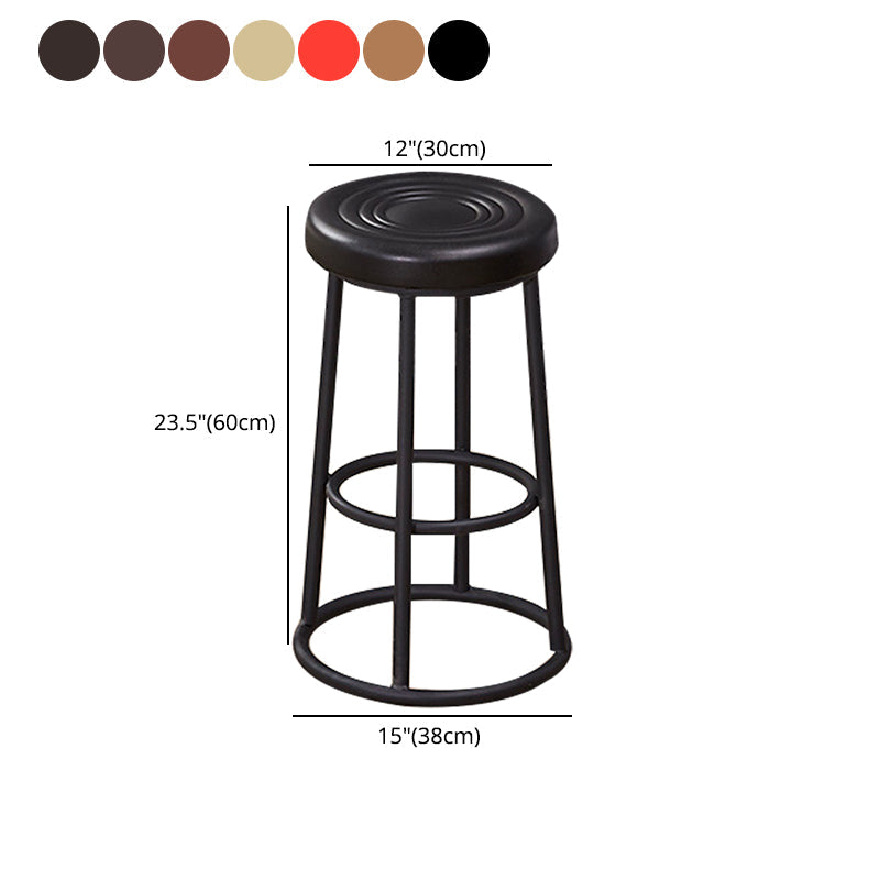 Industrial Armless Backless Counter Stool Steel Cashier Bar Stool with Pedal Clearhalo 'Bar Furniture' 'Bar Stools' 'bar_stools' 'furn' 'furn_bar_stools' 'furniture_bar_stools' 'Kitchen & Dining Furniture' 'kitchen&dining_furn' 'kitchen' 'kitchen_furn' Furniture' 4452910
