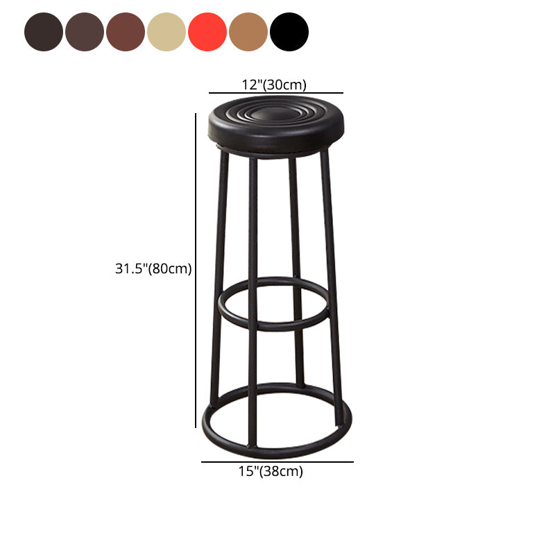 Industrial Armless Backless Counter Stool Steel Cashier Bar Stool with Pedal Clearhalo 'Bar Furniture' 'Bar Stools' 'bar_stools' 'furn' 'furn_bar_stools' 'furniture_bar_stools' 'Kitchen & Dining Furniture' 'kitchen&dining_furn' 'kitchen' 'kitchen_furn' Furniture' 4452912