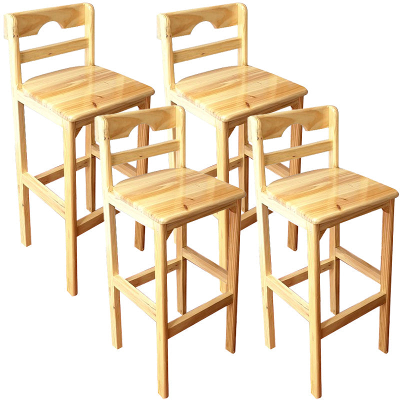 Contemporary Solid Wood Bar Stool Bristol Barstools with Footrest and Low Back Wood 4 Piece Set Clearhalo 'Bar Furniture' 'Bar Stools' 'bar_stools' 'furn' 'furn_bar_stools' 'furniture_bar_stools' 'Kitchen & Dining Furniture' 'kitchen&dining_furn' 'kitchen' 'kitchen_furn' Furniture' 4452914