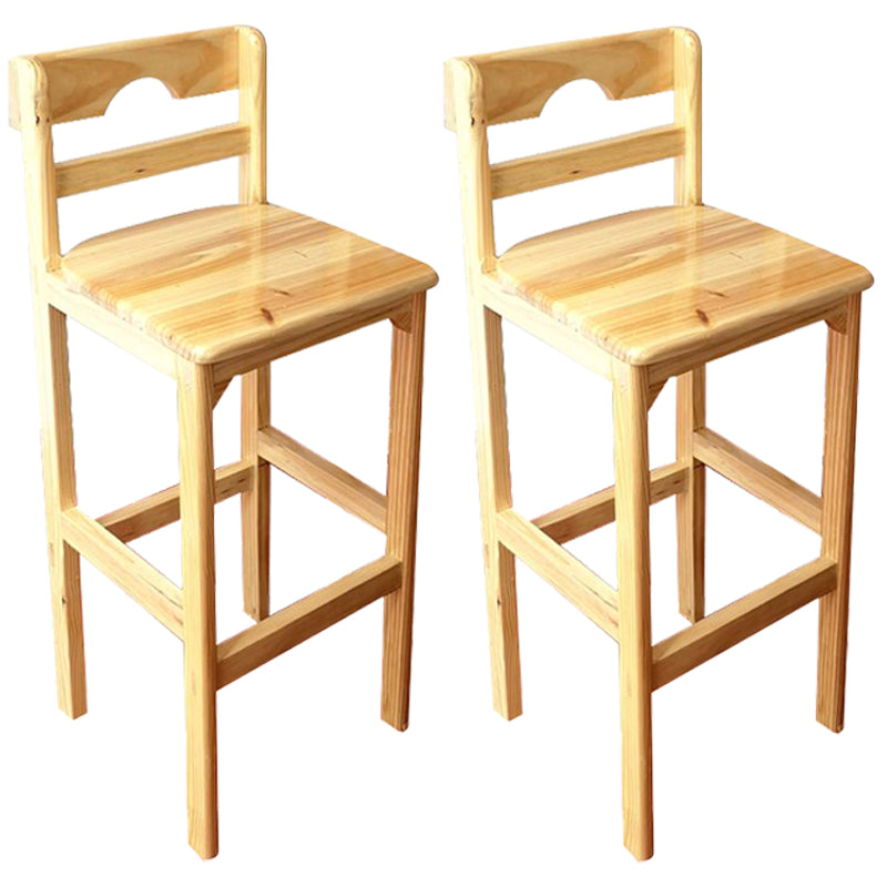 Contemporary Solid Wood Bar Stool Bristol Barstools with Footrest and Low Back Wood 2 Piece Set Clearhalo 'Bar Furniture' 'Bar Stools' 'bar_stools' 'furn' 'furn_bar_stools' 'furniture_bar_stools' 'Kitchen & Dining Furniture' 'kitchen&dining_furn' 'kitchen' 'kitchen_furn' Furniture' 4452917