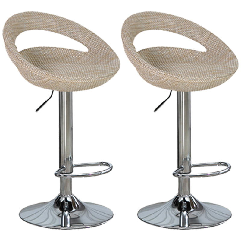 Contemporary Adjustable Height Bar Stool Indoor Bar Stool with Low Back Beige 2 Piece Set Clearhalo 'Bar Furniture' 'Bar Stools' 'bar_stools' 'furn' 'furn_bar_stools' 'furniture_bar_stools' 'Kitchen & Dining Furniture' 'kitchen&dining_furn' 'kitchen' 'kitchen_furn' Furniture' 4452932
