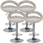 Contemporary Adjustable Height Bar Stool Indoor Bar Stool with Low Back Light Gray-White 4 Piece Set Clearhalo 'Bar Furniture' 'Bar Stools' 'bar_stools' 'furn' 'furn_bar_stools' 'furniture_bar_stools' 'Kitchen & Dining Furniture' 'kitchen&dining_furn' 'kitchen' 'kitchen_furn' Furniture' 4452934