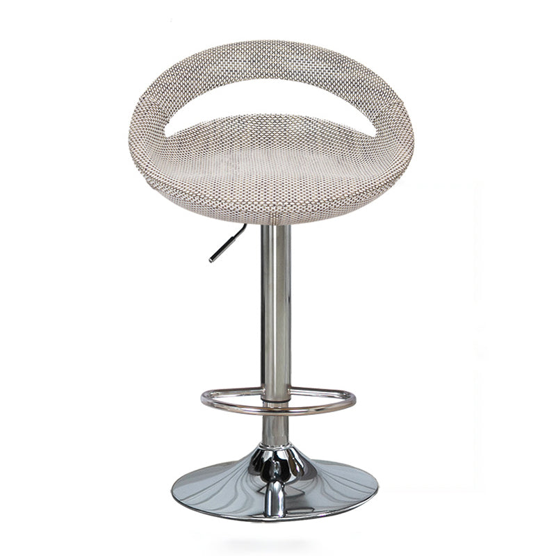 Contemporary Adjustable Height Bar Stool Indoor Bar Stool with Low Back Light Gray-White 1 Piece Clearhalo 'Bar Furniture' 'Bar Stools' 'bar_stools' 'furn' 'furn_bar_stools' 'furniture_bar_stools' 'Kitchen & Dining Furniture' 'kitchen&dining_furn' 'kitchen' 'kitchen_furn' Furniture' 4452936