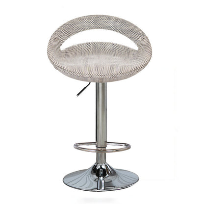 Contemporary Adjustable Height Bar Stool Indoor Bar Stool with Low Back Light Gray-White 1 Piece Clearhalo 'Bar Furniture' 'Bar Stools' 'bar_stools' 'furn' 'furn_bar_stools' 'furniture_bar_stools' 'Kitchen & Dining Furniture' 'kitchen&dining_furn' 'kitchen' 'kitchen_furn' Furniture' 4452936