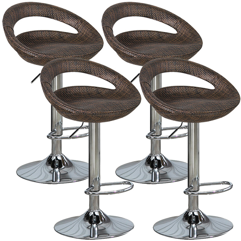 Contemporary Adjustable Height Bar Stool Indoor Bar Stool with Low Back Dark Heather Gray-White 4 Piece Set Clearhalo 'Bar Furniture' 'Bar Stools' 'bar_stools' 'furn' 'furn_bar_stools' 'furniture_bar_stools' 'Kitchen & Dining Furniture' 'kitchen&dining_furn' 'kitchen' 'kitchen_furn' Furniture' 4452939
