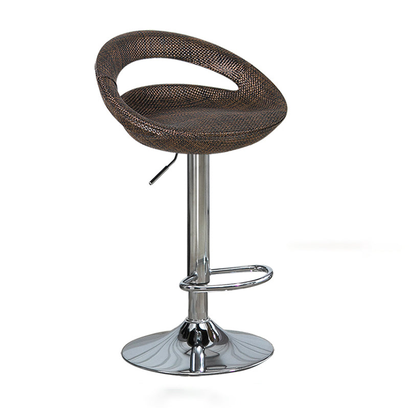 Contemporary Adjustable Height Bar Stool Indoor Bar Stool with Low Back Dark Heather Gray-White 1 Piece Clearhalo 'Bar Furniture' 'Bar Stools' 'bar_stools' 'furn' 'furn_bar_stools' 'furniture_bar_stools' 'Kitchen & Dining Furniture' 'kitchen&dining_furn' 'kitchen' 'kitchen_furn' Furniture' 4452941