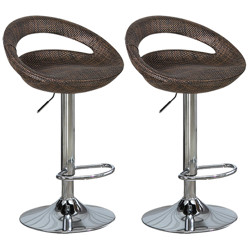 Contemporary Adjustable Height Bar Stool Indoor Bar Stool with Low Back Dark Heather Gray-White 2 Piece Set Clearhalo 'Bar Furniture' 'Bar Stools' 'bar_stools' 'furn' 'furn_bar_stools' 'furniture_bar_stools' 'Kitchen & Dining Furniture' 'kitchen&dining_furn' 'kitchen' 'kitchen_furn' Furniture' 4452942